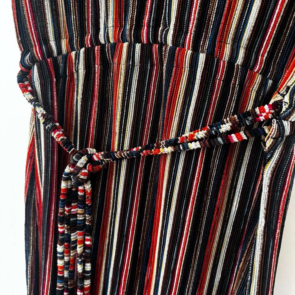 Zara Striped Maxi Dress in Black, Red, Green - Picture 4 of 8